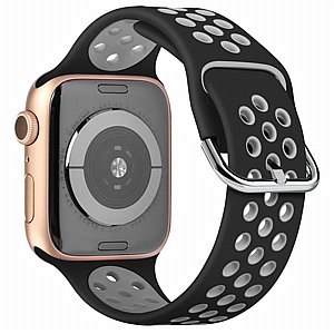 ����� ������� ���� Two Tone Sport Silicone Band ���� LaTera ����� ��� ����: Apple Watch 38mm/40mm/41mm (��� Black/Grey)