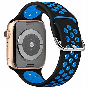 ����� ������� ���� Two Tone Sport Silicone Band ���� LaTera ����� ��� ����: Apple Watch 38mm/40mm/41mm (��� Black/Blue)