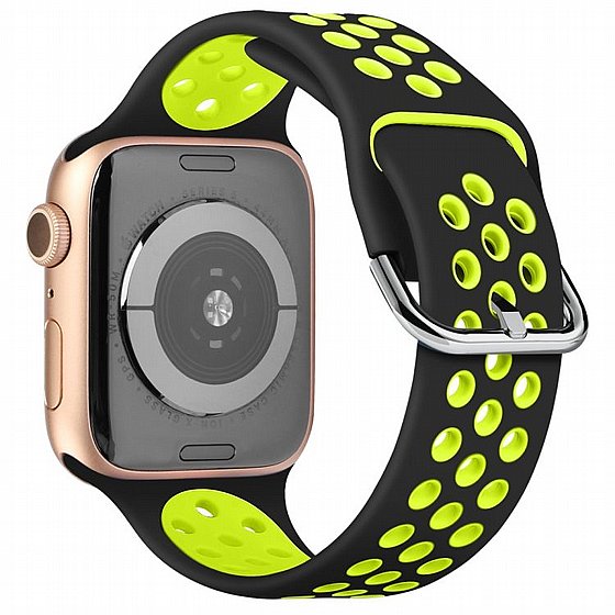 ����� ������� ���� Two Tone Sport Silicone Band ���� LaTera ����� ��� ����: Apple Watch 38mm/40mm/41mm (��� Black/Green)