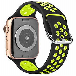 רצועת סיליקון מדגם Two Tone Sport Silicone Band מבית LaTera לשעון חכם מדגם: Apple Watch 38mm/40mm/41mm (צבע Black/Green) רצועת סיליקון מדגם Two Tone Sport Silicone Band מבית LaTera לשעון חכם מדגם: Apple Watch 38mm/40mm/41mm (צבע Black/Green)
