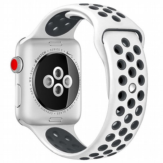 ����� ������� ���� Sport Silicone Band ���� LaTera ����� ��� ����: Apple Watch 42mm/44mm/45mm (��� White/Black)