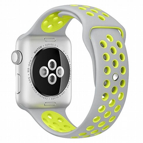 ����� ������� ���� Sport Silicone Band ���� LaTera ����� ��� ����: Apple Watch 42mm/44mm/45mm (��� Grey/Yellow)