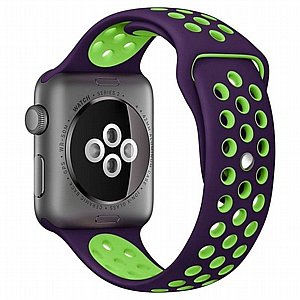 רצועת סיליקון מדגם Sport Silicone Band מבית LaTera לשעון חכם מדגם: Apple Watch 42mm/44mm/45mm (צבע Purple/Green) רצועת סיליקון מדגם Sport Silicone Band מבית LaTera לשעון חכם מדגם: Apple Watch 42mm/44mm/45mm (צבע Purple/Green)