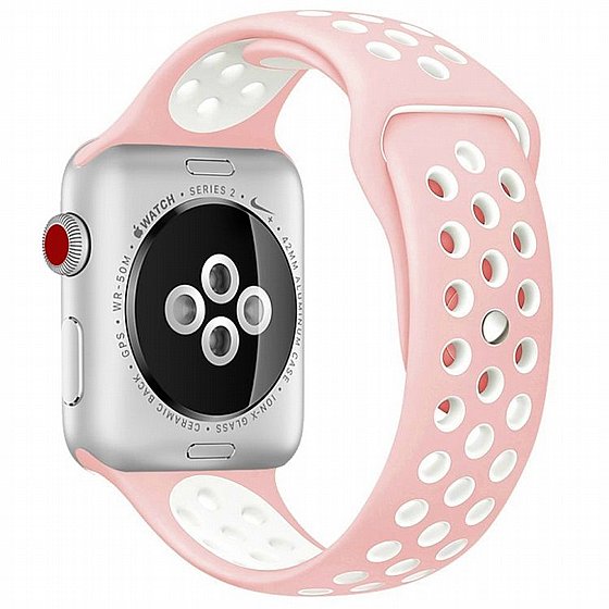 ����� ������� ���� Sport Silicone Band ���� LaTera ����� ��� ����: Apple Watch 42mm/44mm/45mm (��� Pink/White)