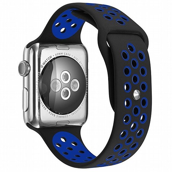 ����� ������� ���� Sport Silicone Band ���� LaTera ����� ��� ����: Apple Watch 38mm/40mm/41mm (��� Black/Blue)