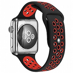 רצועת סיליקון מדגם Sport Silicone Band מבית LaTera לשעון חכם מדגם: Apple Watch 38mm/40mm/41mm (צבע Black/Red) רצועת סיליקון מדגם Sport Silicone Band מבית LaTera לשעון חכם מדגם: Apple Watch 38mm/40mm/41mm (צבע Black/Red)