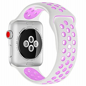 ����� ������� ���� Sport Silicone Band ���� LaTera ����� ��� ����: Apple Watch 38mm/40mm/41mm (��� White/Purple)