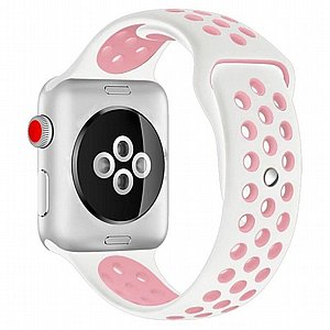 רצועת סיליקון מדגם Sport Silicone Band מבית LaTera לשעון חכם מדגם: Apple Watch 38mm/40mm/41mm (צבע White/Pink) רצועת סיליקון מדגם Sport Silicone Band מבית LaTera לשעון חכם מדגם: Apple Watch 38mm/40mm/41mm (צבע White/Pink)
