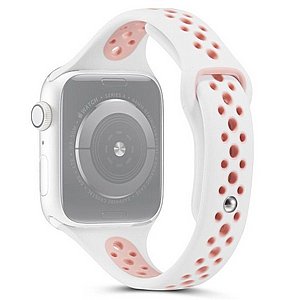 רצועת סיליקון מדגם Little Waist Sport Silicone Band מבית LaTera לשעון חכם מדגם: Apple Watch 42mm/44mm/45mm (צבע White/Pink) רצועת סיליקון מדגם Little Waist Sport Silicone Band מבית LaTera לשעון חכם מדגם: Apple Watch 42mm/44mm/45mm (צבע White/Pink)