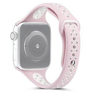 רצועת סיליקון מדגם Little Waist Sport Silicone Band מבית LaTera לשעון חכם מדגם: Apple Watch 38mm/40mm/41mm (צבע Pink/White) רצועת סיליקון מדגם Little Waist Sport Silicone Band מבית LaTera לשעון חכם מדגם: Apple Watch 38mm/40mm/41mm (צבע Pink/White)