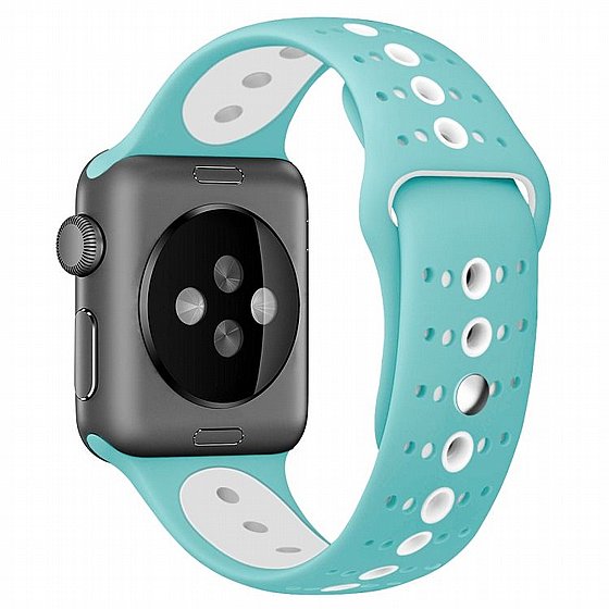 ����� ������� ����  Two Tone Porous Silicone Band ���� LaTera ����� ��� ����: Apple Watch 42mm/44mm/45mm (��� Green/White)