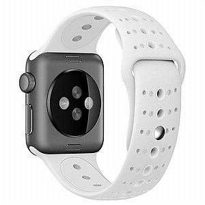 רצועת סיליקון מדגם Two Tone Porous Silicone Band מבית LaTera לשעון חכם מדגם: Apple Watch 38mm/40mm/41mm (צבע White) רצועת סיליקון מדגם Two Tone Porous Silicone Band מבית LaTera לשעון חכם מדגם: Apple Watch 38mm/40mm/41mm (צבע White)