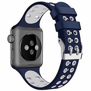 רצועת סיליקון מדגם Two Color Double Silicone Band מבית LaTera לשעון חכם מדגם: Apple Watch 42mm/44mm/45mm (צבע Blue/White) רצועת סיליקון מדגם Two Color Double Silicone Band מבית LaTera לשעון חכם מדגם: Apple Watch 42mm/44mm/45mm (צבע Blue/White)
