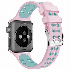 רצועת סיליקון מדגם Two Color Double Silicone Band מבית LaTera לשעון חכם מדגם: Apple Watch 42mm/44mm/45mm (צבע Pink/Green) רצועת סיליקון מדגם Two Color Double Silicone Band מבית LaTera לשעון חכם מדגם: Apple Watch 42mm/44mm/45mm (צבע Pink/Green)