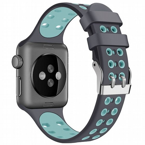 ����� ������� ����  Two Color Double Silicone Band ���� LaTera ����� ��� ����: Apple Watch 38mm/40mm/41mm (��� Gray/Green)