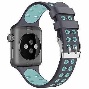 רצועת סיליקון מדגם Two Color Double Silicone Band מבית LaTera לשעון חכם מדגם: Apple Watch 38mm/40mm/41mm (צבע Gray/Green) רצועת סיליקון מדגם Two Color Double Silicone Band מבית LaTera לשעון חכם מדגם: Apple Watch 38mm/40mm/41mm (צבע Gray/Green)
