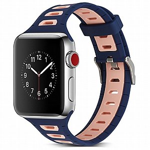 רצועת סיליקון מדגם T-Shape Two Color Silicone Band מבית LaTera לשעון חכם מדגם: Apple Watch 42mm/44mm/45mm (צבע Pink/Blue) רצועת סיליקון מדגם T-Shape Two Color Silicone Band מבית LaTera לשעון חכם מדגם: Apple Watch 42mm/44mm/45mm (צבע Pink/Blue)