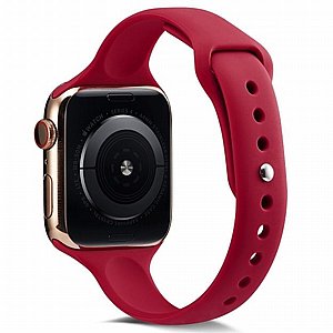 רצועת סיליקון מדגם Thin Silicone Band מבית LaTera לשעון חכם מדגם: Apple Watch 42mm/44mm/45mm (צבע Rose Red) רצועת סיליקון מדגם Thin Silicone Band מבית LaTera לשעון חכם מדגם: Apple Watch 42mm/44mm/45mm (צבע Rose Red)