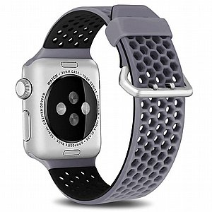 רצועת סיליקון מדגם Two Tone Honeycomb Silicone Band מבית LaTera לשעון חכם מדגם: Apple Watch 42mm/44mm/45mm (צבע Grey/Black) רצועת סיליקון מדגם Two Tone Honeycomb Silicone Band מבית LaTera לשעון חכם מדגם: Apple Watch 42mm/44mm/45mm (צבע Grey/Black)