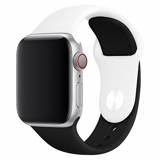 ����� ������� ����  Double Colors Silicone Band ���� LaTera ����� ��� ����: Apple Watch 42mm/44mm/45mm (��� White/Black)