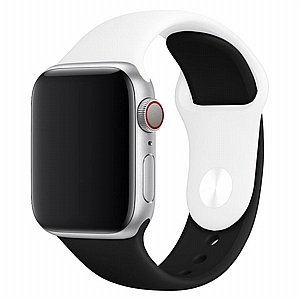 רצועת סיליקון מדגם Double Colors Silicone Band מבית LaTera לשעון חכם מדגם: Apple Watch 42mm/44mm/45mm (צבע White/Black) רצועת סיליקון מדגם Double Colors Silicone Band מבית LaTera לשעון חכם מדגם: Apple Watch 42mm/44mm/45mm (צבע White/Black)