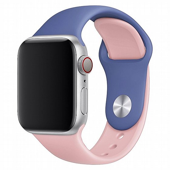 ����� ������� ����  Double Colors Silicone Band ���� LaTera ����� ��� ����: Apple Watch 38mm/40mm/41mm (��� Light Blue/Light Pink)
