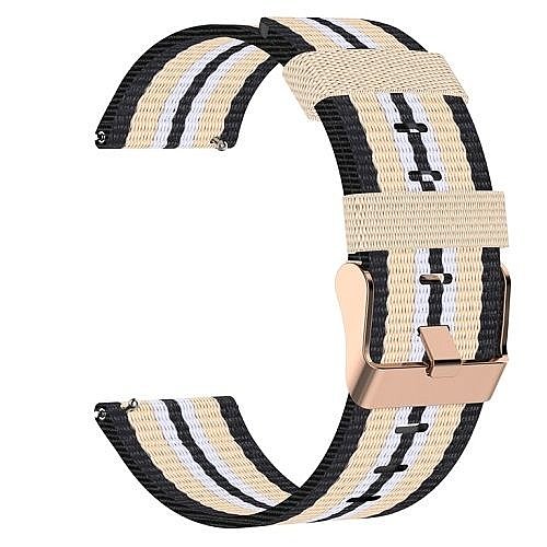 ����� �� / ������ ����  Woven Textured Nylon Band ���� LaTera ����� ��� ����: Samsung Galaxy Watch  46mm (��� Black/Beige)