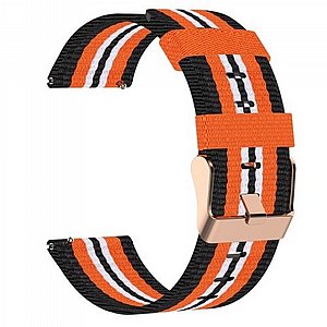 רצועת בד / ניילון מדגם Woven Textured Nylon Band מבית LaTera לשעון חכם מדגם: Samsung Galaxy Watch 42mm (צבע Black/Orange) רצועת בד / ניילון מדגם Woven Textured Nylon Band מבית LaTera לשעון חכם מדגם: Samsung Galaxy Watch 42mm (צבע Black/Orange)