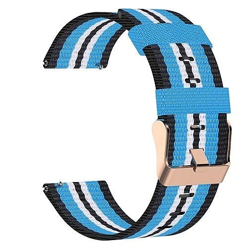 ����� �� / ������ ����  Woven Textured Nylon Band ���� LaTera ����� ��� ����: Samsung Galaxy Watch  42mm (��� Black/Sky Blue)