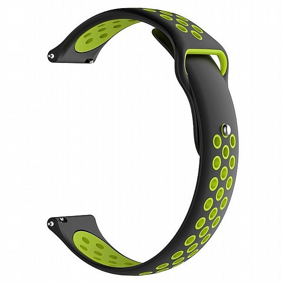 ����� ������� ����  Double Color Wrist Silicone Band ���� LaTera ����� ��� ����: Samsung Galaxy Watch  46mm (��� Black/Green)