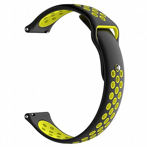 ����� ������� ����  Double Color Wrist Silicone Band ���� LaTera ����� ��� ����: Samsung Galaxy Watch  46mm (��� Black/Yellow)