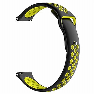 ����� ������� ����  Double Color Wrist Silicone Band ���� LaTera ����� ��� ����: Samsung Galaxy Watch  46mm (��� Black/Yellow)