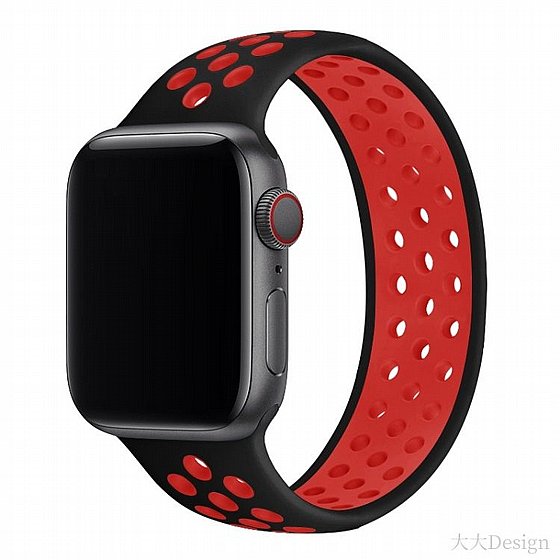 ����� ������� ����  Elastic Silicone Band ���� LaTera ����� ��� ����: Apple Watch 38mm/40mm/41mm (��� Black/Red)