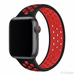 רצועת סיליקון מדגם Elastic Silicone Band מבית LaTera לשעון חכם מדגם: Apple Watch 38mm/40mm/41mm (צבע Black/Red) רצועת סיליקון מדגם Elastic Silicone Band מבית LaTera לשעון חכם מדגם: Apple Watch 38mm/40mm/41mm (צבע Black/Red)