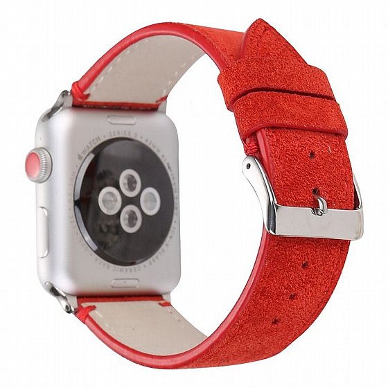 ����� ��� ���� Frosted Genuine Leather Band ���� LaTera ����� ��� ����: Apple Watch 42mm/44mm/45mm (��� Red)