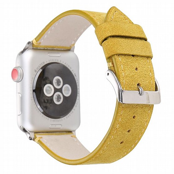 ����� ��� ���� Frosted Genuine Leather Band ���� LaTera ����� ��� ����: Apple Watch 38mm/40mm/41mm (��� Yellow)