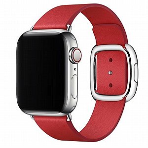 רצועת עור מדגם Modern Style Leather Band מבית LaTera לשעון חכם מדגם: Apple Watch 42mm/44mm/45mm (צבע Red) רצועת עור מדגם Modern Style Leather Band מבית LaTera לשעון חכם מדגם: Apple Watch 42mm/44mm/45mm (צבע Red)