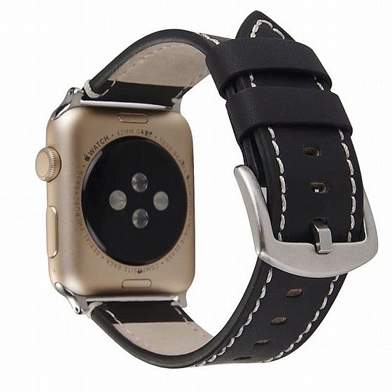 ����� ��� ���� Calfskin Genuine Leather Band ���� LaTera ����� ��� ����: Apple Watch 42mm/44mm/45mm (��� Black)