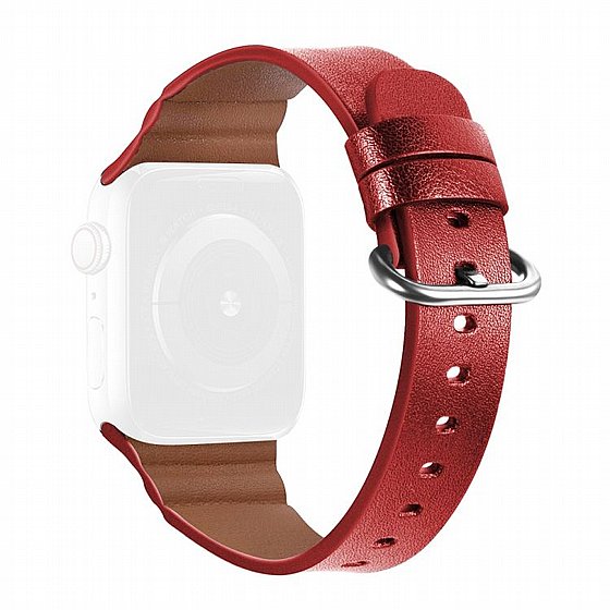 ����� ��� ���� Replacement Genuine Leather Band ���� LaTera ����� ��� ����: Apple Watch 42mm/44mm/45mm (��� Red)