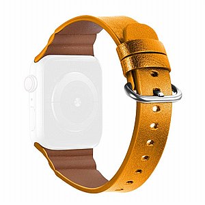 ����� ��� ���� Replacement Genuine Leather Band ���� LaTera ����� ��� ����: Apple Watch 42mm/44mm/45mm (��� Yellow)