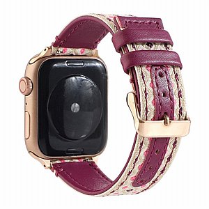 רצועת עור מדגם Ethnic Leather Band מבית LaTera לשעון חכם מדגם: Apple Watch 38mm/40mm/41mm (צבע Purple) רצועת עור מדגם Ethnic Leather Band מבית LaTera לשעון חכם מדגם: Apple Watch 38mm/40mm/41mm (צבע Purple)