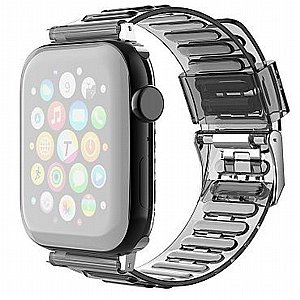 רצועת סיליקון מדגם TPU Claer Silicone Band מבית LaTera לשעון חכם מדגם: Apple Watch 38mm/40mm/41mm (צבע Black) רצועת סיליקון מדגם TPU Claer Silicone Band מבית LaTera לשעון חכם מדגם: Apple Watch 38mm/40mm/41mm (צבע Black)