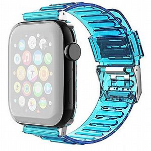 רצועת סיליקון מדגם TPU Claer Silicone Band מבית LaTera לשעון חכם מדגם: Apple Watch 38mm/40mm/41mm (צבע Blue) רצועת סיליקון מדגם TPU Claer Silicone Band מבית LaTera לשעון חכם מדגם: Apple Watch 38mm/40mm/41mm (צבע Blue)