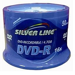 50 דיסקים לצריבה מדגם DVD-R בנפח 4.7GB מהירות 16X מבית Silver Line 50 דיסקים לצריבה מדגם DVD-R בנפח 4.7GB מהירות 16X מבית Silver Line