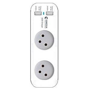 ���� ���� + 2 ������ USB ���� OMEGA (��� 5V-2A)