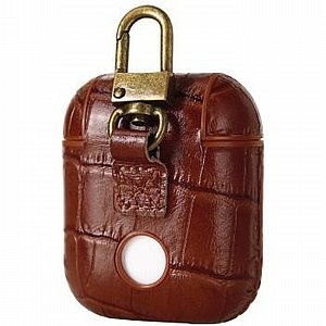 נרתיק עור מדגם Crocodile Hook Leather Case מבית LaTera לאוזניות AirPods (צבע חום) נרתיק עור מדגם Crocodile Hook Leather Case מבית LaTera לאוזניות AirPods (צבע חום)