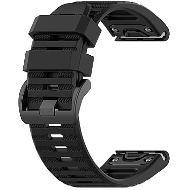 רצועת סיליקון מדגם  Silicone Band מבית LaTera לשעון חכם מדגם: Garmin Fenix 7X (צבע Black)
