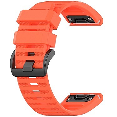 רצועת סיליקון מדגם  Silicone Band מבית LaTera לשעון חכם מדגם: Garmin Fenix 7X (צבע Orange)