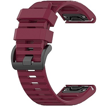 רצועת סיליקון מדגם  Silicone Band מבית LaTera לשעון חכם מדגם: Garmin Fenix 7S (צבע Wine Red)