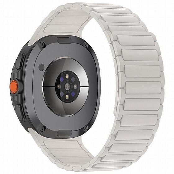����� ������� ����  Tri-beads Magnetic Silicone Band ���� LaTera (��� White) ����� ��� ����  Samsung Galaxy Watch 8  / Samsung Galaxy Watch 8 Classic